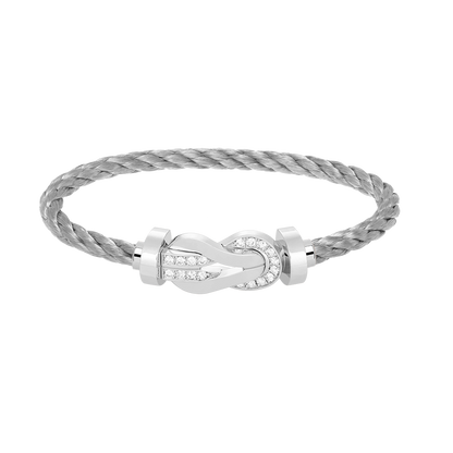 [Triumph Jewelry]CHANCE LARGE 8 FIGURE BUCKLE HALF DIAMOND BRACELET SILVER