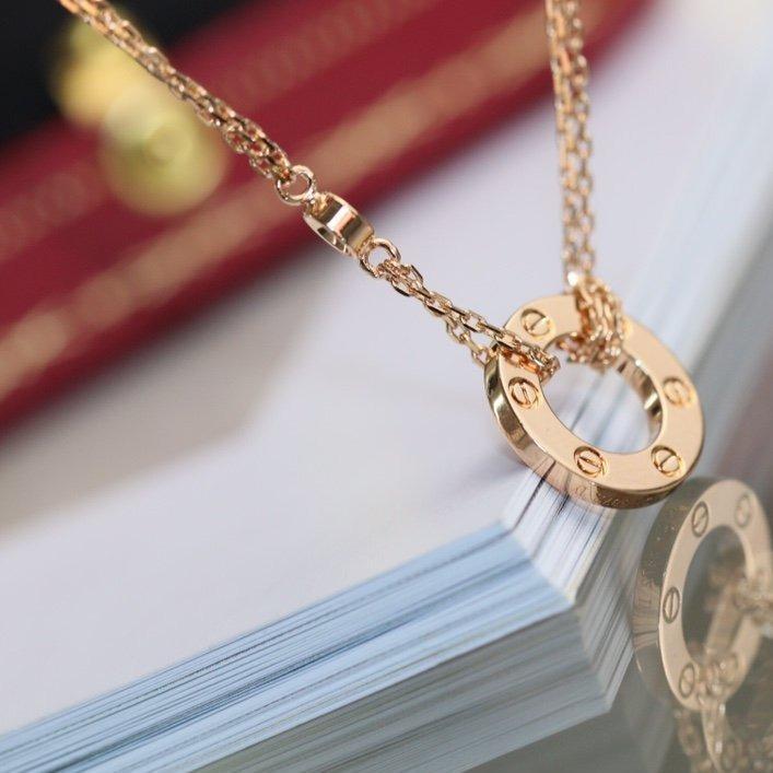 [Triumph Jewelry]LOVE NECKLACE ADJUSTABLE ROSE GOLD 2 DIAMOND