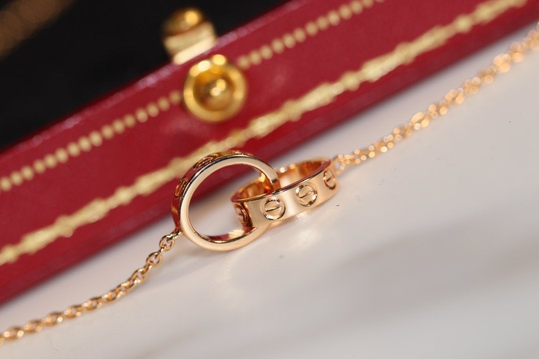 [Triumph Jewelry]LOVE NECKLACE PINK GOLD AND SILVER