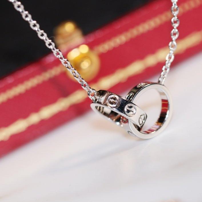 [Triumph Jewelry]LOVE NECKLACE PINK GOLD AND SILVER