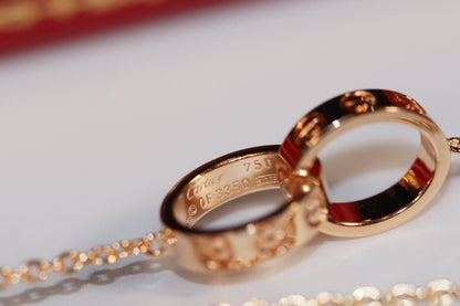 [Triumph Jewelry]LOVE NECKLACE PINK GOLD AND SILVER