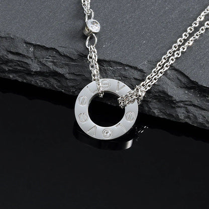 [Triumph Jewelry]LOVE NECKLACE 16MM 2 DIAMONDS