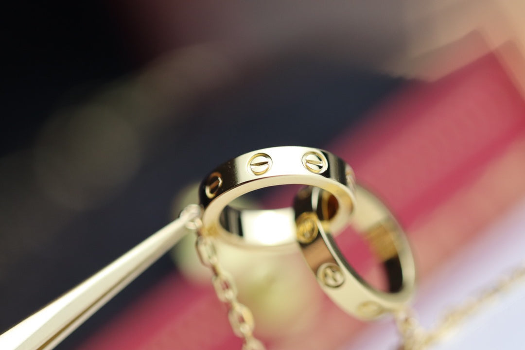 [Triumph Jewelry]LOVE NECKLACE DOUBLE RING GOLD