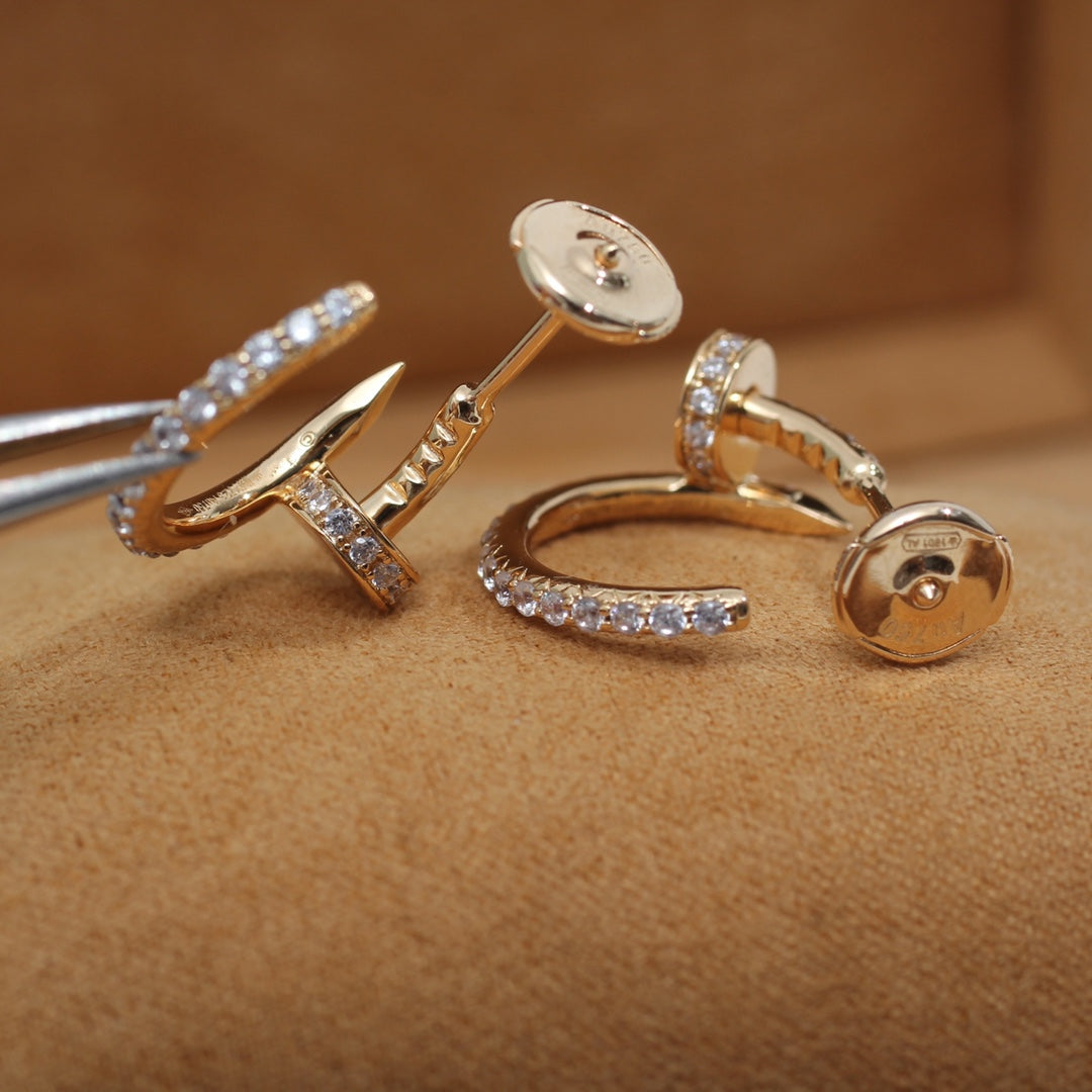 [Triumph Jewelry]JUSTE EARRINGS 12.75MM PINK GOLD DIAMOND