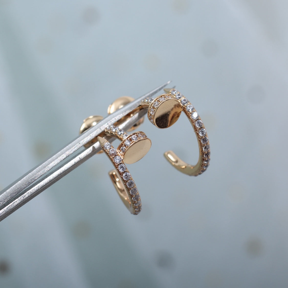 [Triumph Jewelry]JUSTE EARRINGS 12.75MM PINK GOLD DIAMOND