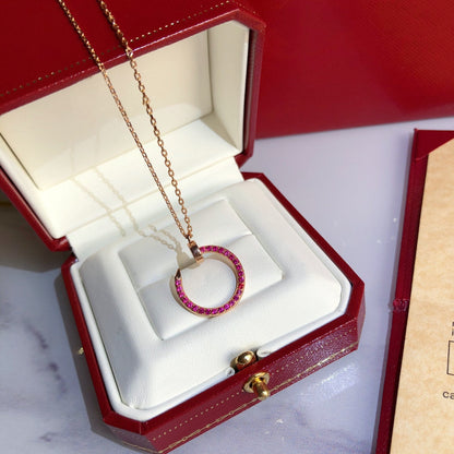 [Triumph Jewelry]JUSTE NECKLACE GOLD RED DIAMONDS