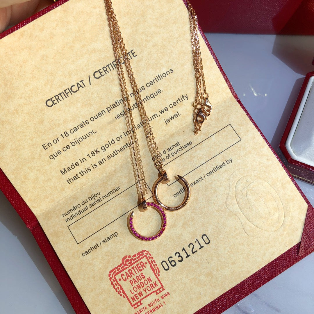 [Triumph Jewelry]JUSTE NECKLACE GOLD RED DIAMONDS
