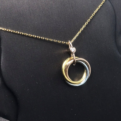 [Triumph Jewelry]TRINITY SILVER GOLD PINK GOLD NECKLACE