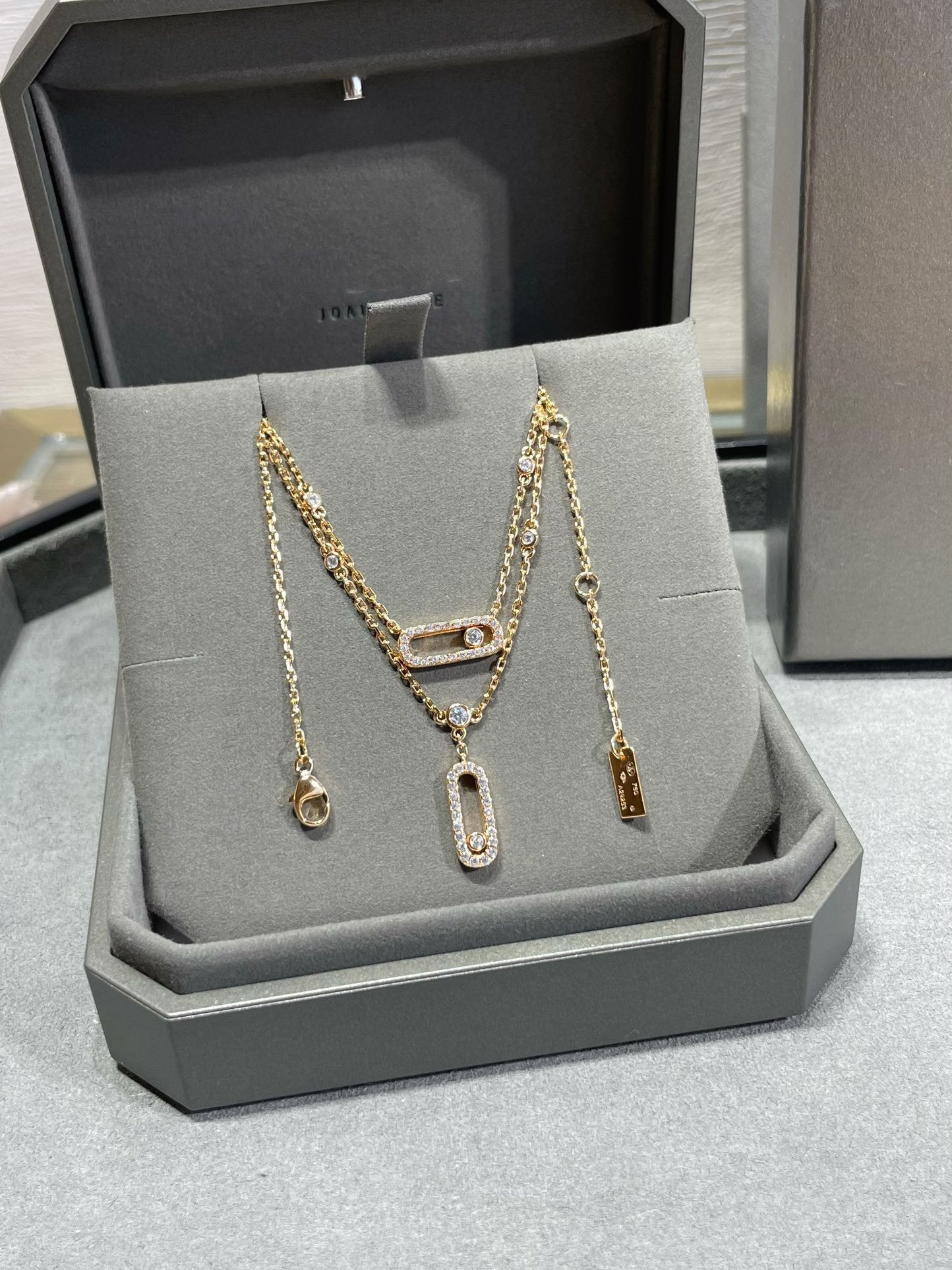 [Triumph Jewelry]MOVE 2 ROW DIAMOND NECKLACE