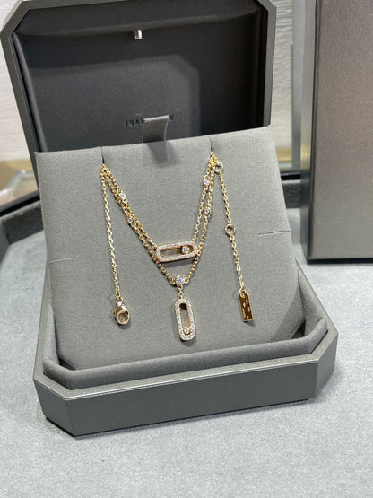 [Triumph Jewelry]MOVE 2 ROW DIAMOND NECKLACE