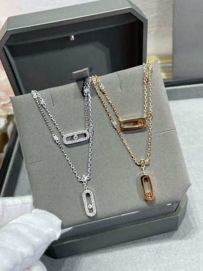[Triumph Jewelry]MOVE 2 ROW DIAMOND NECKLACE