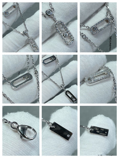 [Triumph Jewelry]MOVE 2 ROW DIAMOND NECKLACE