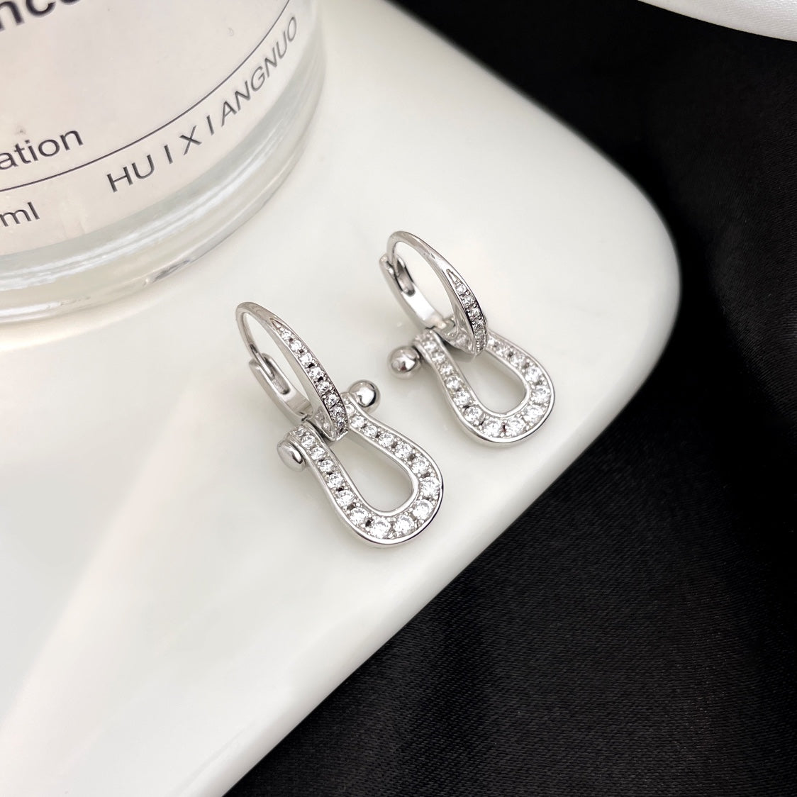 [Triumph Jewelry]FORCE 10 FULL DIAMOND DROP EARRINGS MEDIUM MODEL