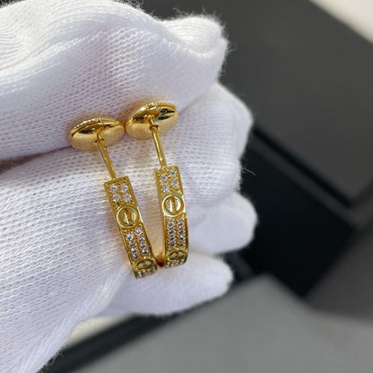 [Triumph Jewelry]LOVE DIAMOND GOLD HOOP EARRINGS