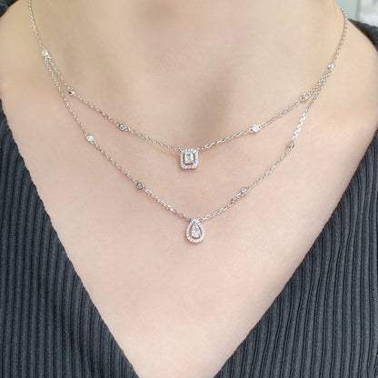 [Triumph Jewelry]MY TWIN 2 ROW DIAMOND NECKLACE