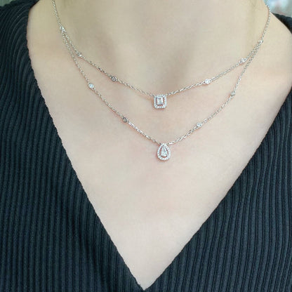 [Triumph Jewelry]MY TWIN 2 ROW DIAMOND NECKLACE