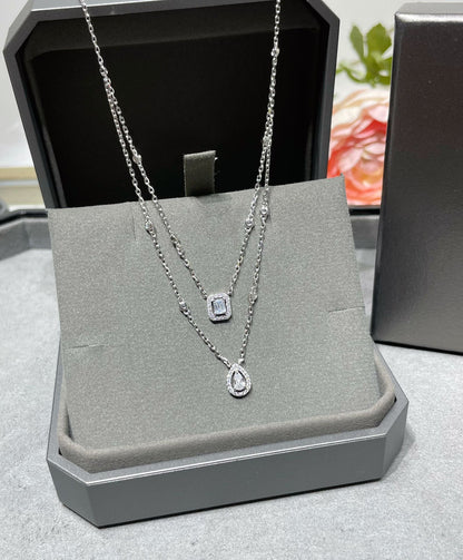 [Triumph Jewelry]MY TWIN 2 ROW DIAMOND NECKLACE
