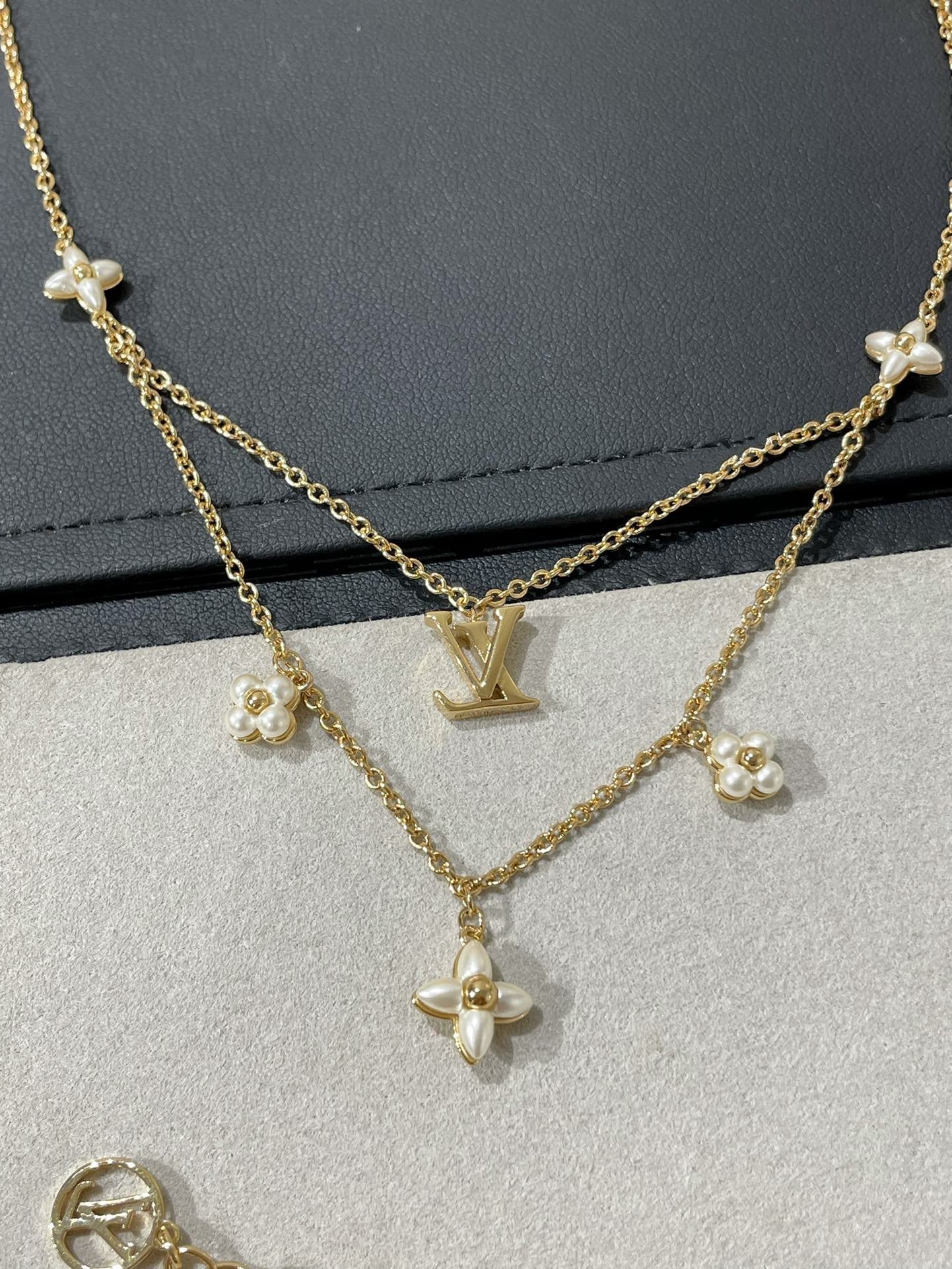 [Triumph Jewelry]FLOWERGRAM GOLD MOP DOUBLE ROW NECKLACE