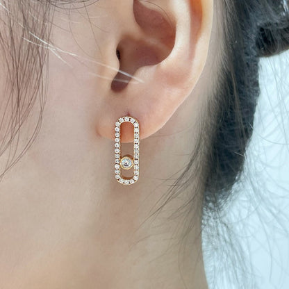 [Triumph Jewelry]MOVE UNO STUD DIAMOND PAVED EARRINGS