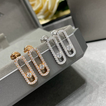 [Triumph Jewelry]MOVE UNO STUD DIAMOND PAVED EARRINGS