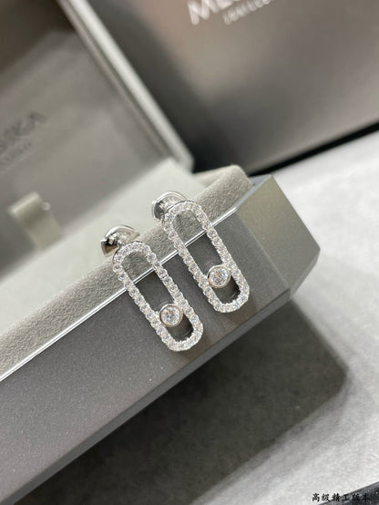 [Triumph Jewelry]MOVE UNO STUD DIAMOND PAVED EARRINGS
