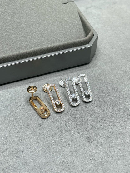 [Triumph Jewelry]MOVE UNO STUD DIAMOND PAVED EARRINGS