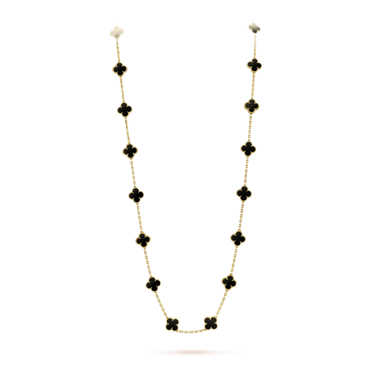 [Triumph Jewelry]CLOVER 20 MOTIFS ONYX NECKLACE