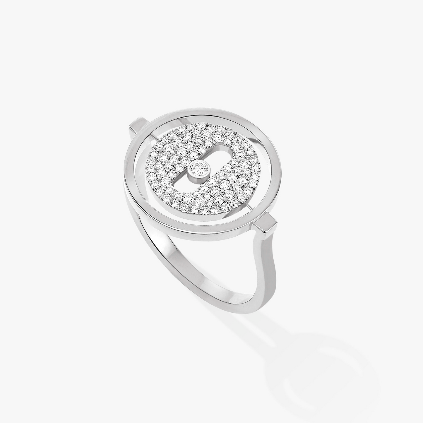 [Triumph Jewelry]LUCKY MOVE PAVED SILVER DIAMOND RING
