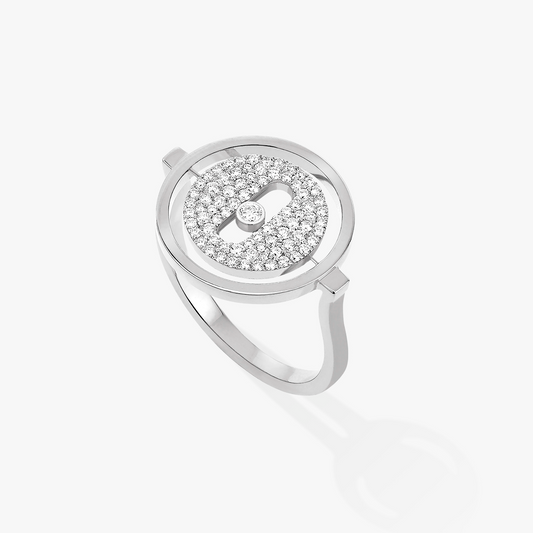 [Triumph Jewelry]LUCKY MOVE PAVED SILVER DIAMOND RING