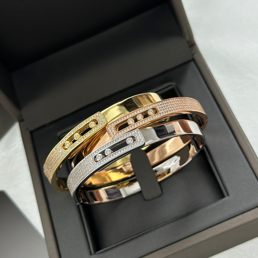 [Triumph Jewelry]Move Noa Rose Gold Pavé Diamond Bangle Bracelet