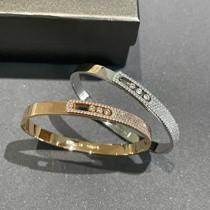 [Triumph Jewelry]Move Noa Rose Gold Pavé Diamond Bangle Bracelet