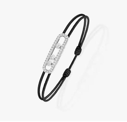 [Triumph Jewelry]Messika Care(s) pink cord pavé bracelet