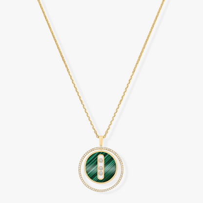 [Triumph Jewelry]LUCKY MOVE 3 DIAMOND MALACHITE GOLD DIAMOND NECKLACE