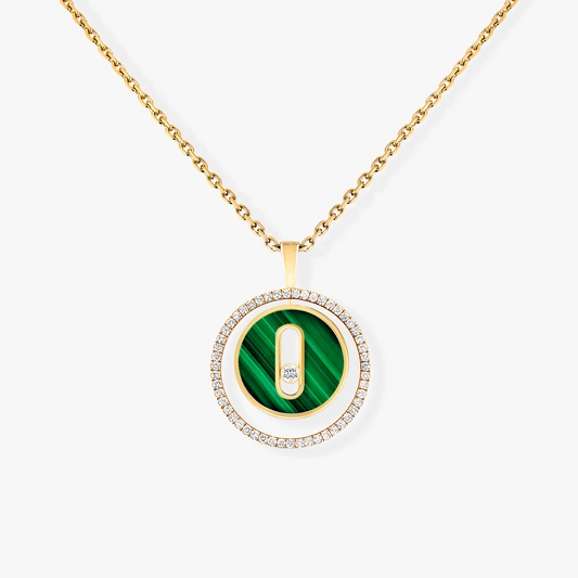 [Triumph Jewelry]LUCKY MOVE 1 DIAMOND MALACHITE GOLD DIAMOND NECKLACE