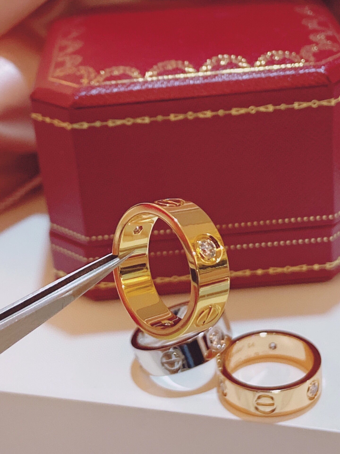 [Triumph Jewelry]Three-Diamond Ring