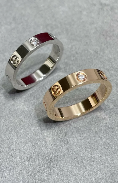 [Triumph Jewelry]LOVE RING 4MM 1 DIAMOND SILVER