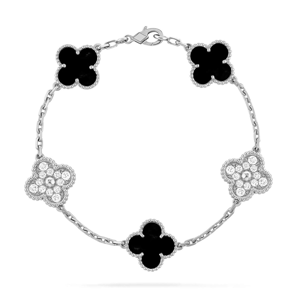 [Triumph Jewelry] CLOVER 5 MOTIF ONYXS BRACELET COLLECTION