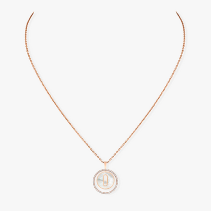 [Triumph Jewelry]LUCKY MOVE 1 DIAMOND WHITE MOTHER OF PEARL PINK GOLD DIAMOND NECKLACE