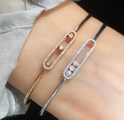 [Triumph Jewelry]Move Pavé Diamond Bangle Bracelet M