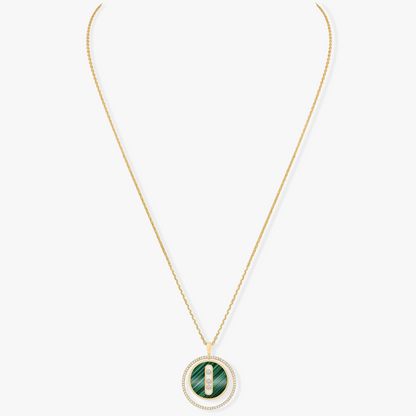 [Triumph Jewelry]LUCKY MOVE 3 DIAMOND MALACHITE GOLD DIAMOND NECKLACE