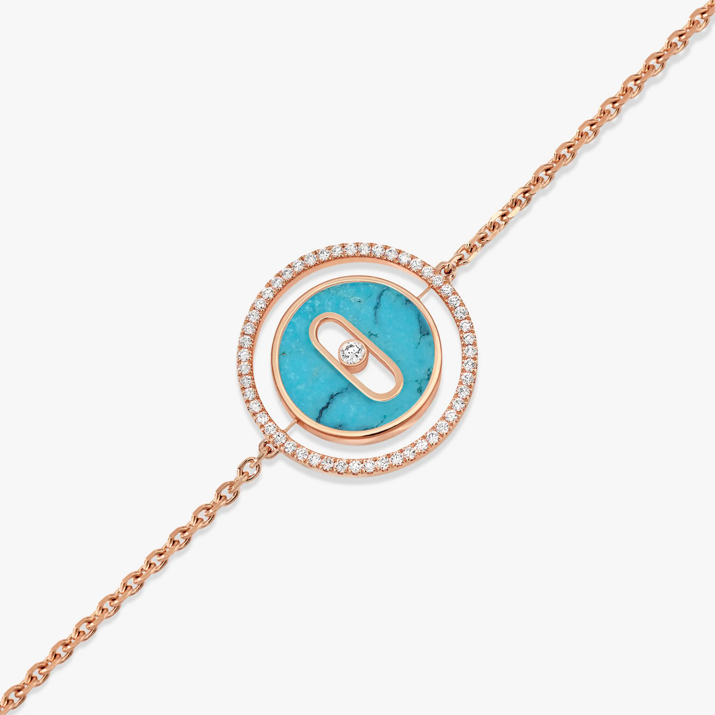 [Triumph Jewelry]LUCKY MOVE TURQUOISE PINK GOLD DIAMOND BRACELET