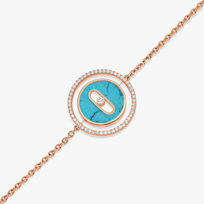 [Triumph Jewelry]LUCKY MOVE TURQUOISE PINK GOLD DIAMOND BRACELET
