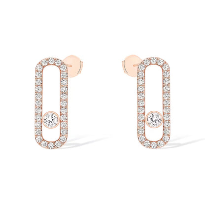 [Triumph Jewelry]MOVE UNO STUD DIAMOND PAVED EARRINGS