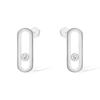 [Triumph Jewelry]MOVE UNO SMALL 1 DIAMOND EARRINGS