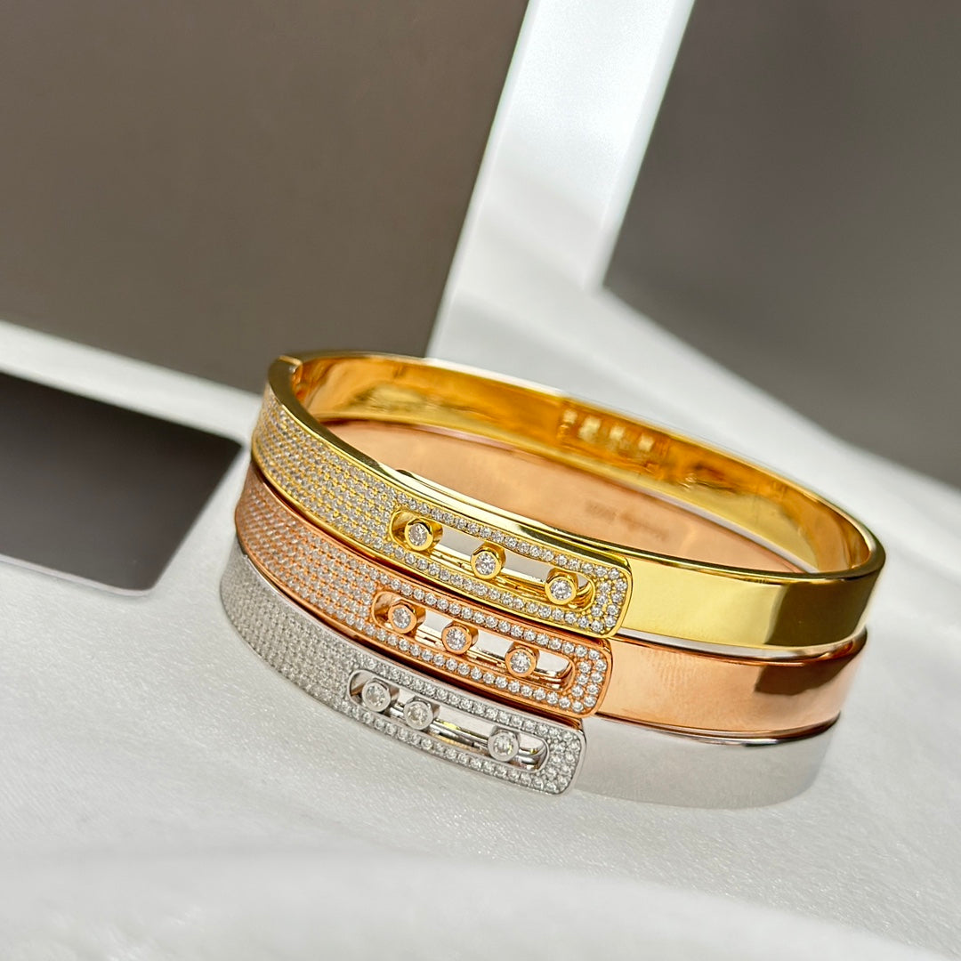 [Triumph Jewelry]Move Noa Rose Gold Pavé Diamond Bangle Bracelet
