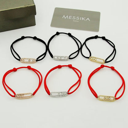 [Triumph Jewelry]Messika Care(s) pink cord pavé bracelet