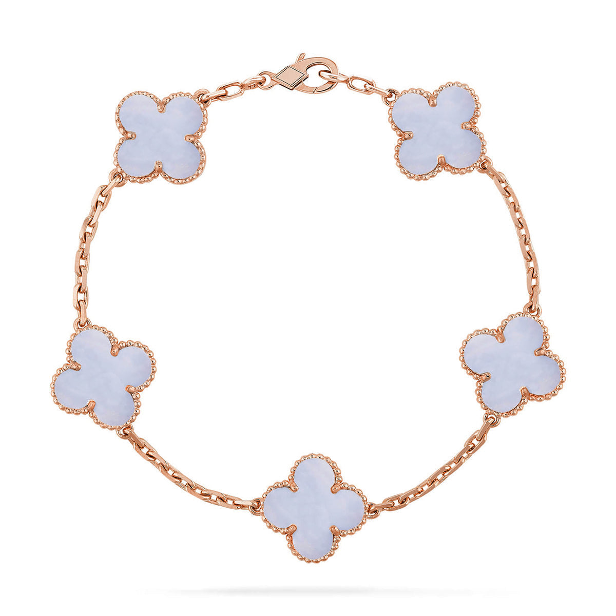 [Triumph Jewelry] CLOVER 5 MOTIF PURPLE CHALCEDONY BRACELET COLLECTION