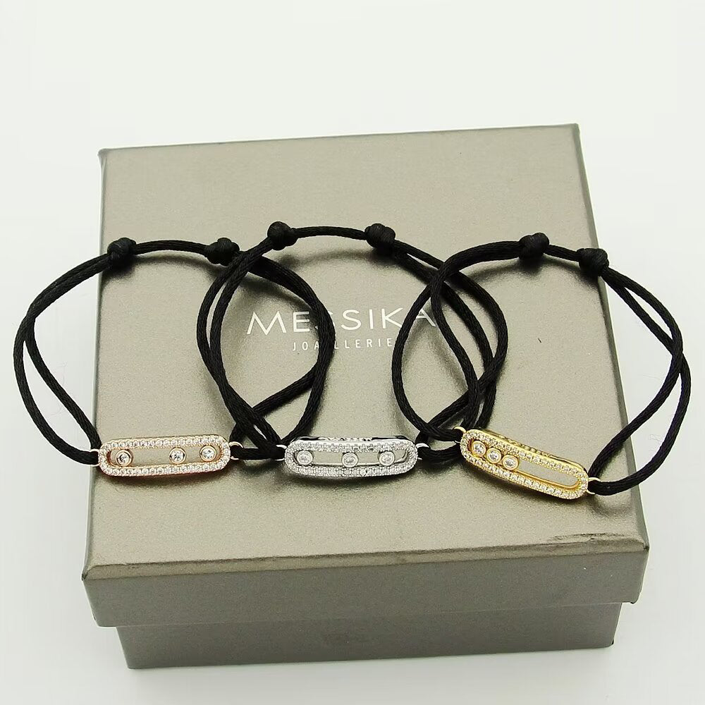 [Triumph Jewelry]Messika Care(s) pink cord pavé bracelet