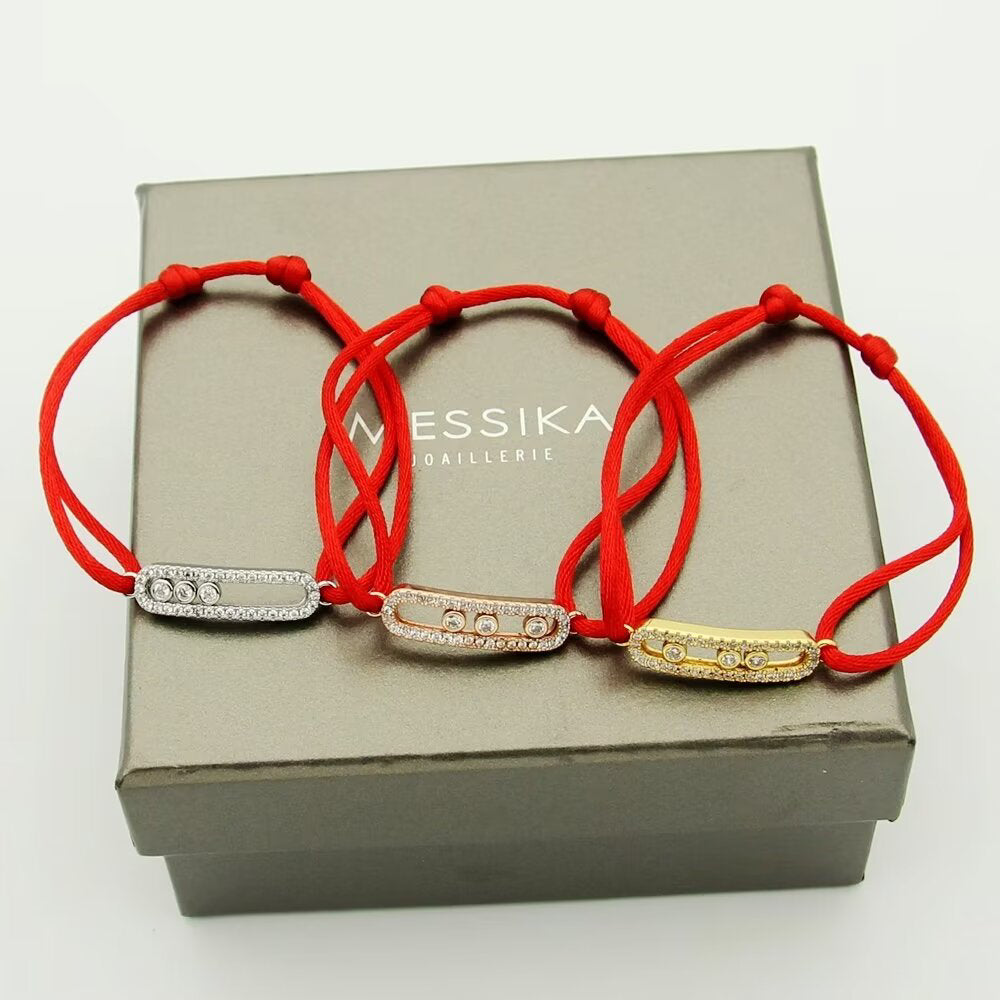 [Triumph Jewelry]Messika Care(s) pink cord pavé bracelet