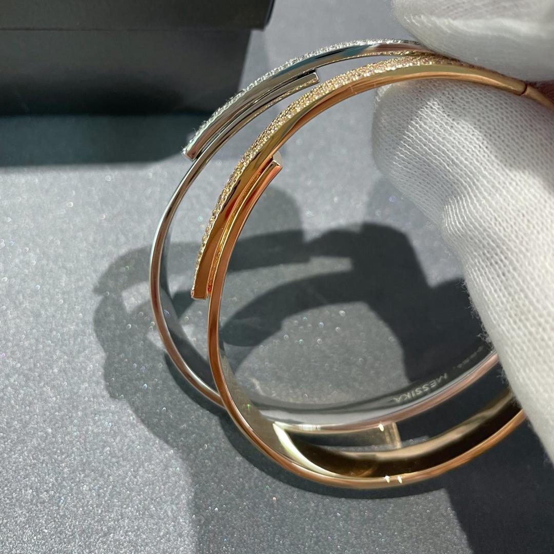 [Triumph Jewelry]Move Noa Rose Gold Pavé Diamond Bangle Bracelet